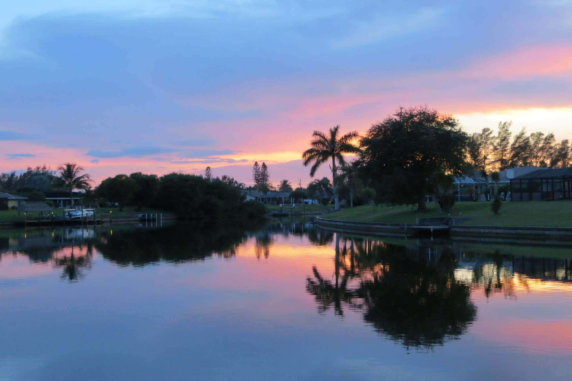 Diesen Ausblick geniessen Sie am Bootssteg der Villa Coral Belle - Ferienhaus in Cape Coral